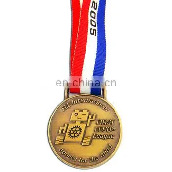 Cheap Wholesale Zinc Alloy Custom Award Medal With Ribbon Factory Direct Made Quality Bronze Profession Medal Award Supplier photo-2