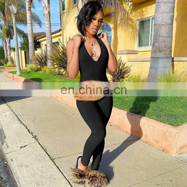 Women Casual Jumpsuit 2020 Ladies Summer Sleeveless Bodycon Sportswear Playsuit Women Jumpsuit photo-5