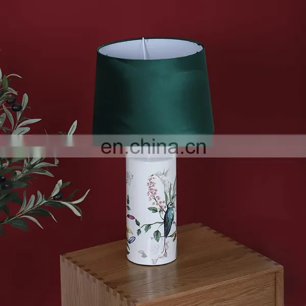 Modern Elegant Design Table Lamp Flower Bird Pattern Bedside Night Lamp for Home Decor photo-3