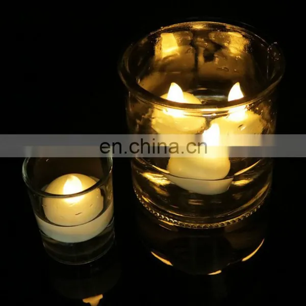 12 Pieces per Pack Waterproof Battery Operated Glitter Candle Light Color Changing Floating Led Candle With Swirling Glitter photo-4