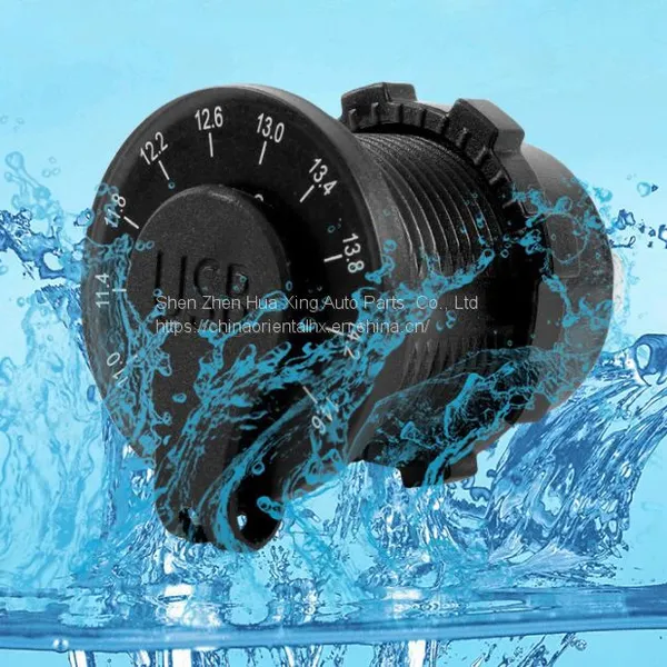 12-24V QC 3.0 Dual Usb Port Car Charger With Colorful Digital Voltmeter On/off Switch photo-3