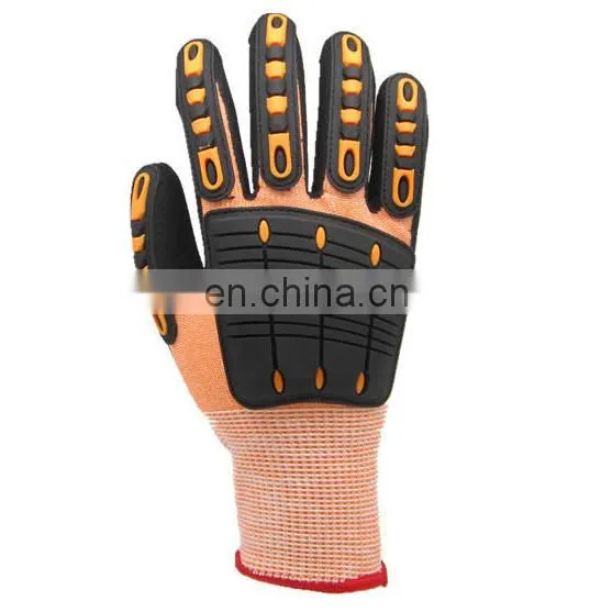 Industrial Construction HPPE Oilfield Cut Resistant Nitrile Palm Coated Impact Working Safety Gloves photo-4