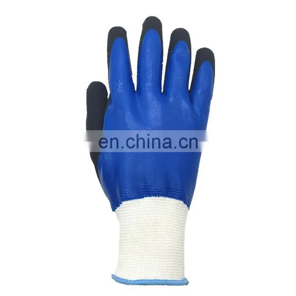 Heavy Duty Blue Nitrile Coated Gloves,nitrile Gloves photo-3