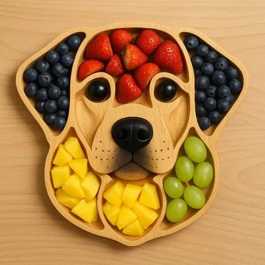 Dog Theme Delicatessen Platter Wooden Craft Puppy Tray photo-4