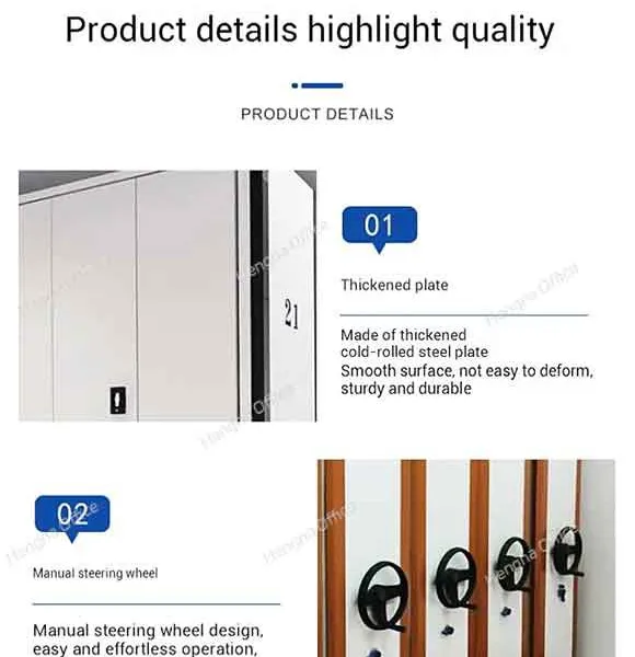 Heavy-Duty Mobile Compact Filing Cabinets With Adjustable Shelves & Secure Brake System for Offices, Warehouses & Archives photo-2