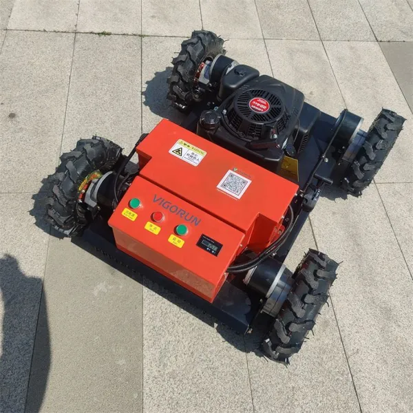 Industrial CE EPA Approved Single Cylinder Gasoline Engine Blade Rotary Wireless Remote Control Robotic Mower photo-3