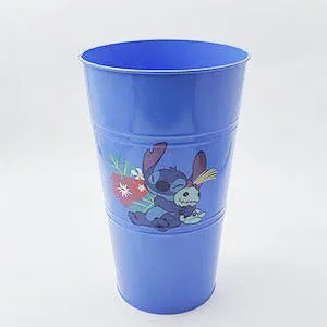 Cartoon Print Metal Flower Bucket, Tall Iron Decorative Planter Pot for Home Table Decoration