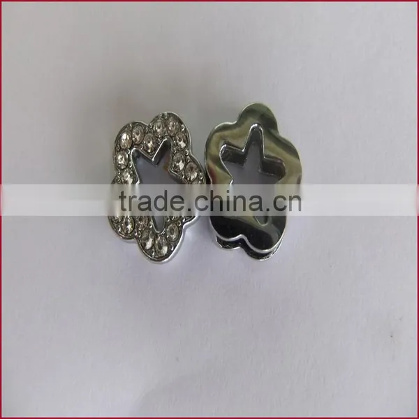 Compet Metal Slide Charms 10mm Rhinestone Flower photo-3