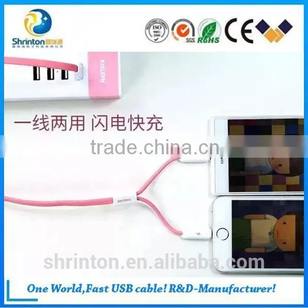 Colorful 2 in 1 Remax Usb Data Cable 2 in 1 Multi Charger Cable With High Quality photo-6