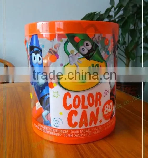 Custom Printed and Made Clear PET Water Proof Color Pencil Packaging Plastic Round Bucket Quality Choice photo-4