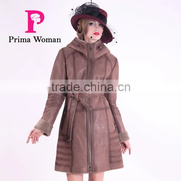 2016 New Design Winter Women Slim Fit Woolen Fur Coat photo-3