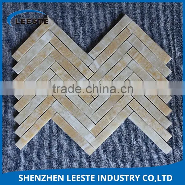 Triple Inspection System Guarantees Good Quality Honey Onyx China Mosaic Tiles photo-6