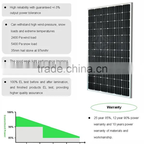 High Efficiency and Good Quality 320W Mono Solar Panels for Home Use, With A Grade Solar Cells Quality Choice photo-3