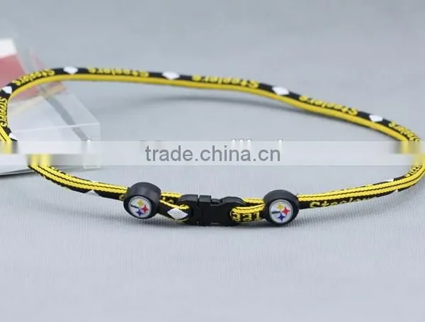 Custom Fashion Triple Braided Titanium Rope Sports Baseball Necklace 16" 18" 20" 22" Inch photo-6