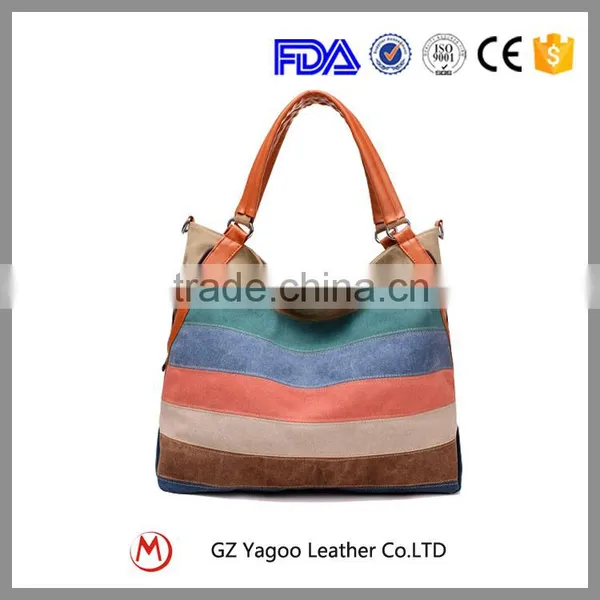 Customized High Quality Stripe Beach Canvas Tote Bag / Cross Body Hobo Bag Quality Choice Most Popular photo-3