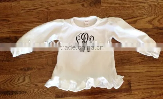 Kids Ruffle Blank t Shirt Cotton Girls White T-shirt Fashion Summer Casual Children Baby t Shirt