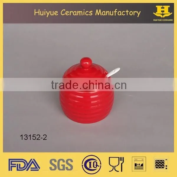 Ceramic Jar With Spoon Honey Jar With Spoon and Lid photo-4