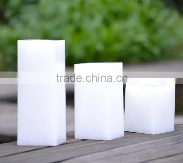 Square Pillar 75*H80mm 2 LED Light Wax Candle, Flameless Electronic Candle photo-2
