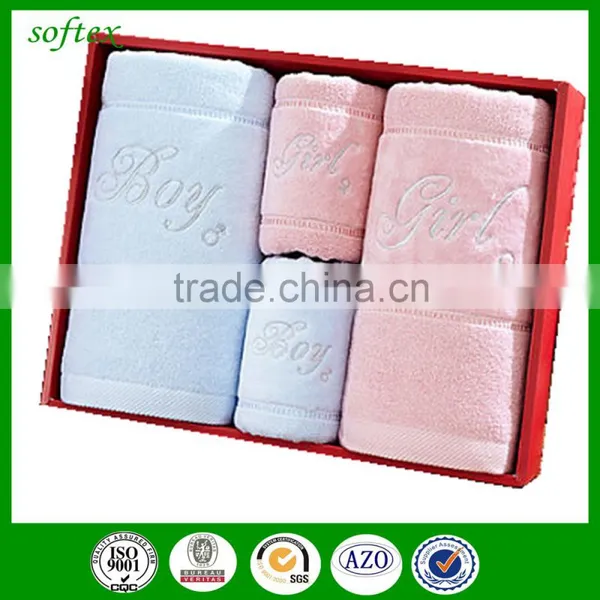 100% Cotton 4 Pieces Customized Towel Set With Logo in Gift Box photo-2