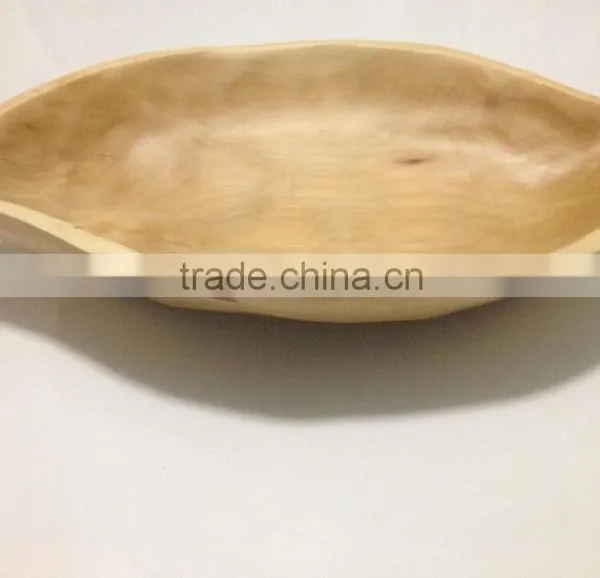 Mango Shape Wood Plate, Wood Chip & Dip Dish, Wooden Divided Serving Dish Plates Dishes photo-3