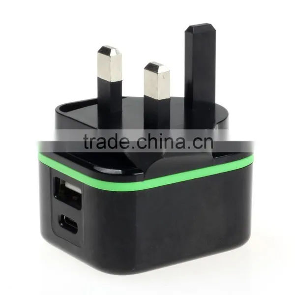 3A Type C With 2.4A Single USB UK Wall Charger photo-2