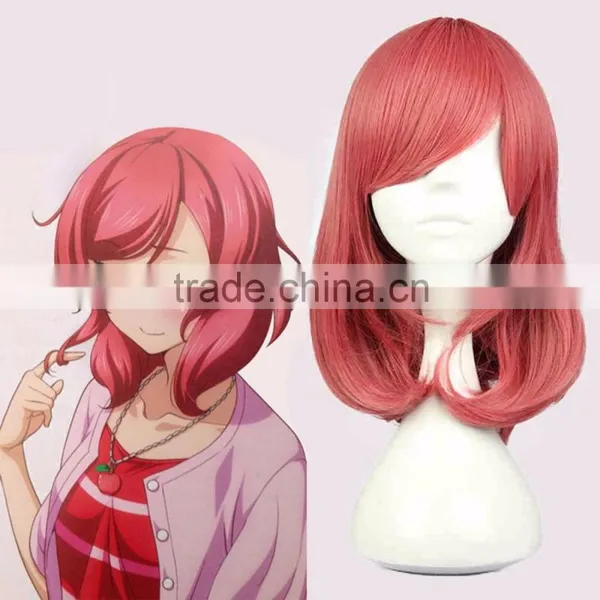Wholesale Cosplay Hair Wig Love Live!Maki Nishikino Cosplay Costume Wigs Fashion Seller Dark Red Maki Nishikino Cosplay Wig