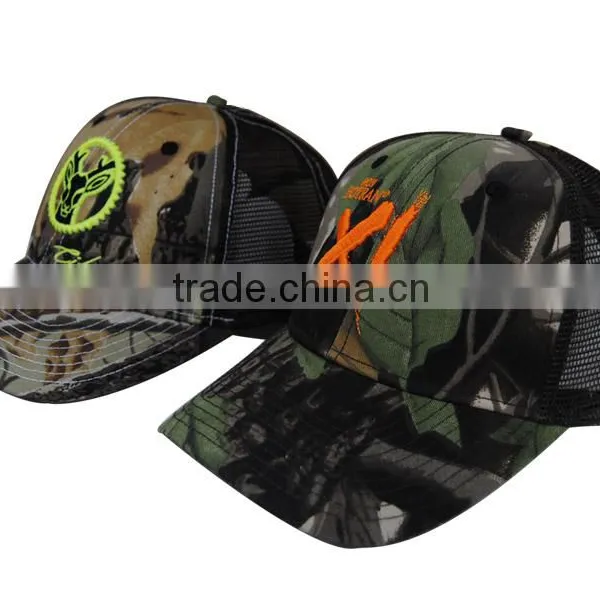 6panel Camo Mesh Cap With 3D Embroidery photo-2