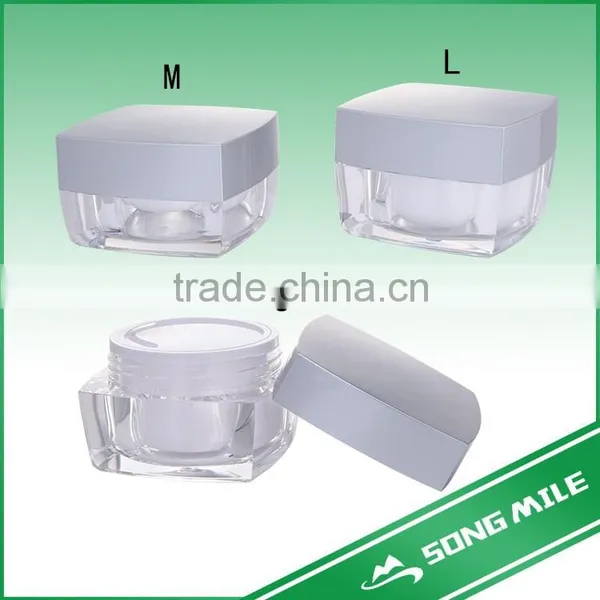 Fancy Square Acrylic Cosmetic Jar