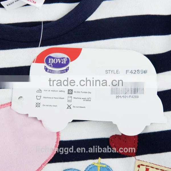 (F4289) Nova t Shirts Striped Girl Clothes 2-6Y Fashion Fancy Clothes Animal Applique Manufacturer T-shirts Children t Shirt photo-6