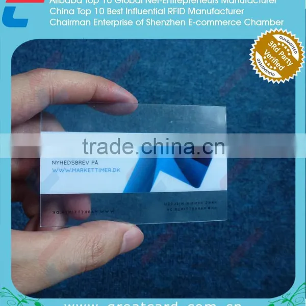 High Quality Clear Frosted Plastic Business Cards, Transparent PVC Business Card photo-2
