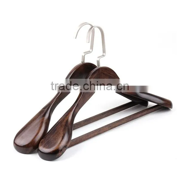 Wholesale High Quality Straight Wooden Hangers Widen Shoulder Hotel Hanger photo-3