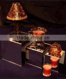 Mirrored Acrylic Product Display Stands Set 3 Risers Lg