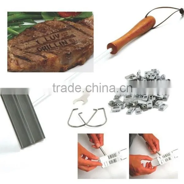 BBQ TOOLS BRANDING IRON CHANGEABLE LETTERS PERSONALIZE STEAK photo-2