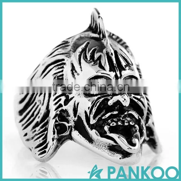 Wholesale 2016 the New Skull Serise of Silver and Titanium and Alloy Classic Retro Punk Ring