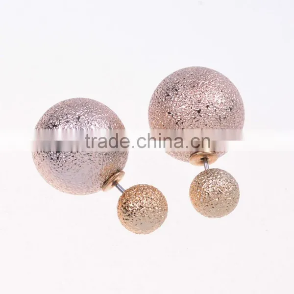 200pairs New Arrival Candy Color Earrings Fashion Double Pearl Earings Jewelry Pendientes Trendy Stud Earrings E070314 photo-3
