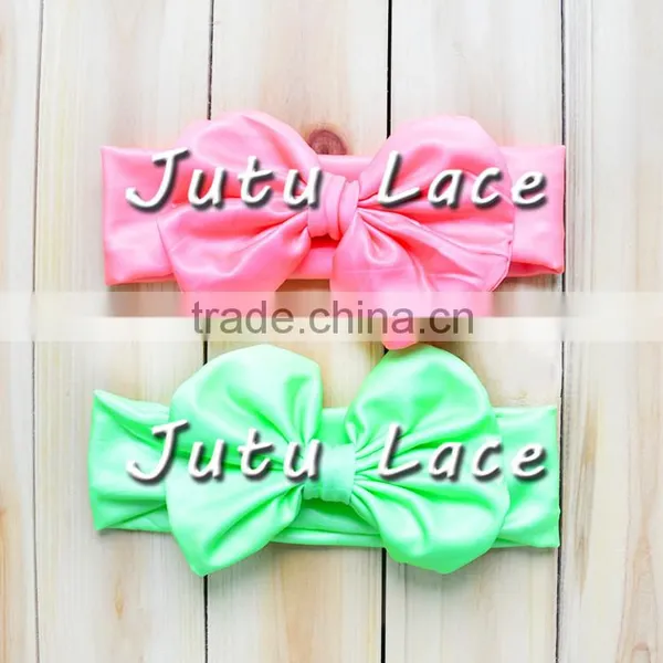 New Hair Accessories Wholesale Fashion Metallic Messy Bow Headwrap,large Bowknot Head Band/hair Bands for Kids photo-2