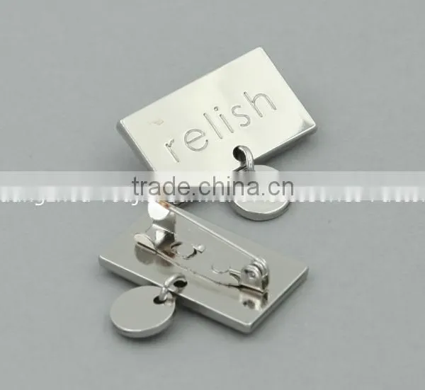 Custom Engraved Logo Hanging Metal Jewelry Tags With Paperclip for Fashion Apperal photo-3