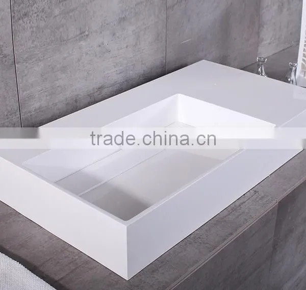 Pure Acrylic Solid Surface Wash Basins,artificial Stone Resin Basin ,Wall Mounted Acrylic Solid Surface Basin
