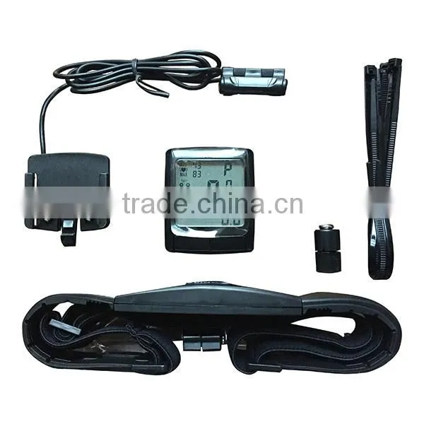 22function Bike Speedometer Cycle Computer Waterproof LCD Display Heart Rate Monitor photo-3