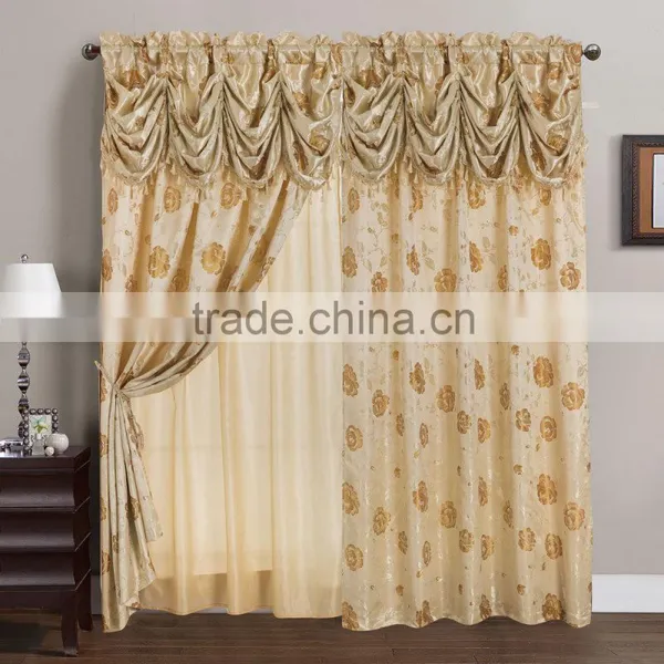 2016 New American Style Jacquard Curtain Drapery In Luxury Valance With Backing photo-6