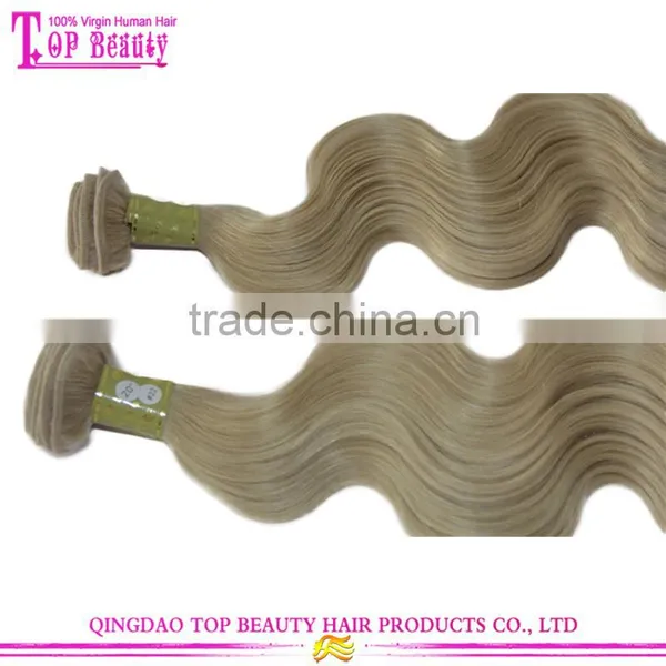 New Products Wholesale 7a Russian Hair Body Wave Sew in Human Hair Extensions Blonde #22 photo-6