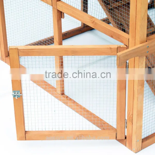 Pawhut Chicken Rabbit Cage Coop Ramp Nesting Box Wood Solid Overhead photo-4