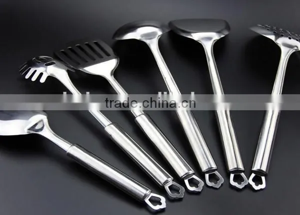 Modern Stainless Steel Kitchen Utensils Set/ Cook Hot Sell Stainless Love Handle Kitchen Ware 7pcs Kitchenware Set S01 photo-3