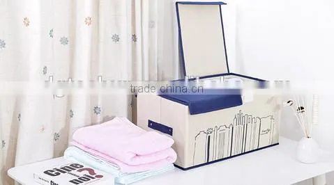 Eco-Friendly Good Quality Custom Printed Foldable Non Woven Storage Box and Bin With Two Lids photo-3