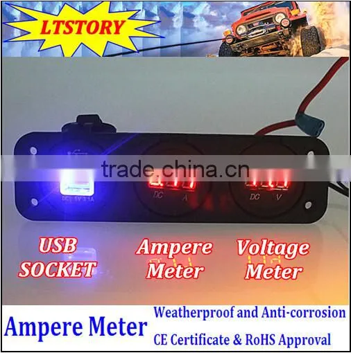 DC Waterproof Round Digital Only Current Ammeter Socket photo-5
