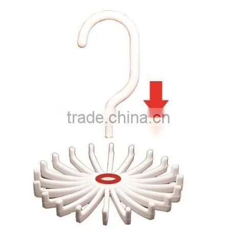 20 Holes Adjustable Plastic Rotating Tie and Belt Hanger photo-2