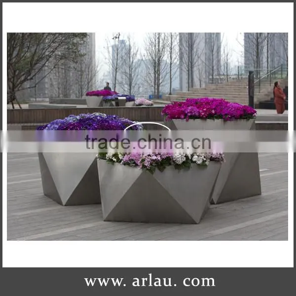 Arlau Small Stainless Steel Flower Pot, Large Chinese Garden Pots photo-2