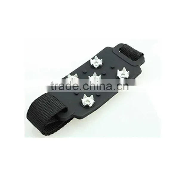 Factory Selling Silicone 5 Teeth Anti-slip Ice Gripper With Handy Velcro Straps