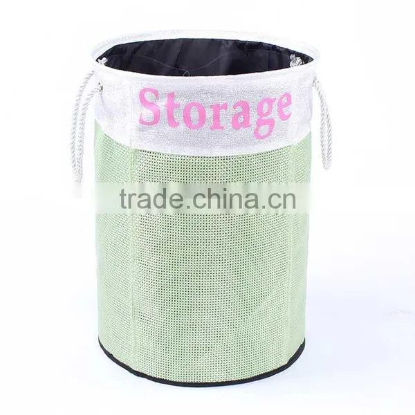 Foldable and Collapsible Laundry Basket With Strong Rope Handles With English Printing photo-2