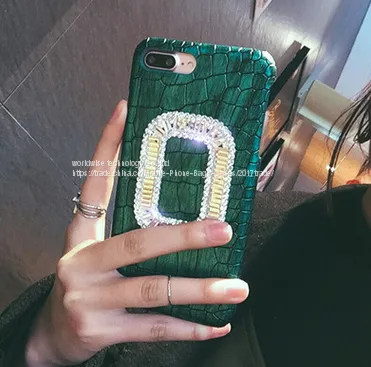 Imitation PU Leather Hard Cell Phone Cover Case Shell Diamond Mobile Phone Cases for IPhone7/7Plus/6/6s/6plus/6splus photo-2